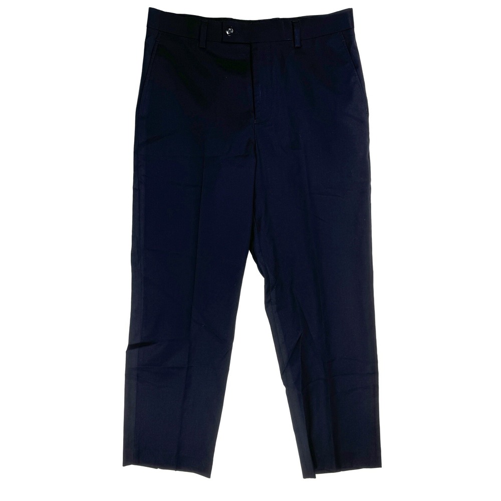 Black Brown 1826 Men 33x30 (34x30) Wool Dress Pants Slacks Navy Classic Fit Work